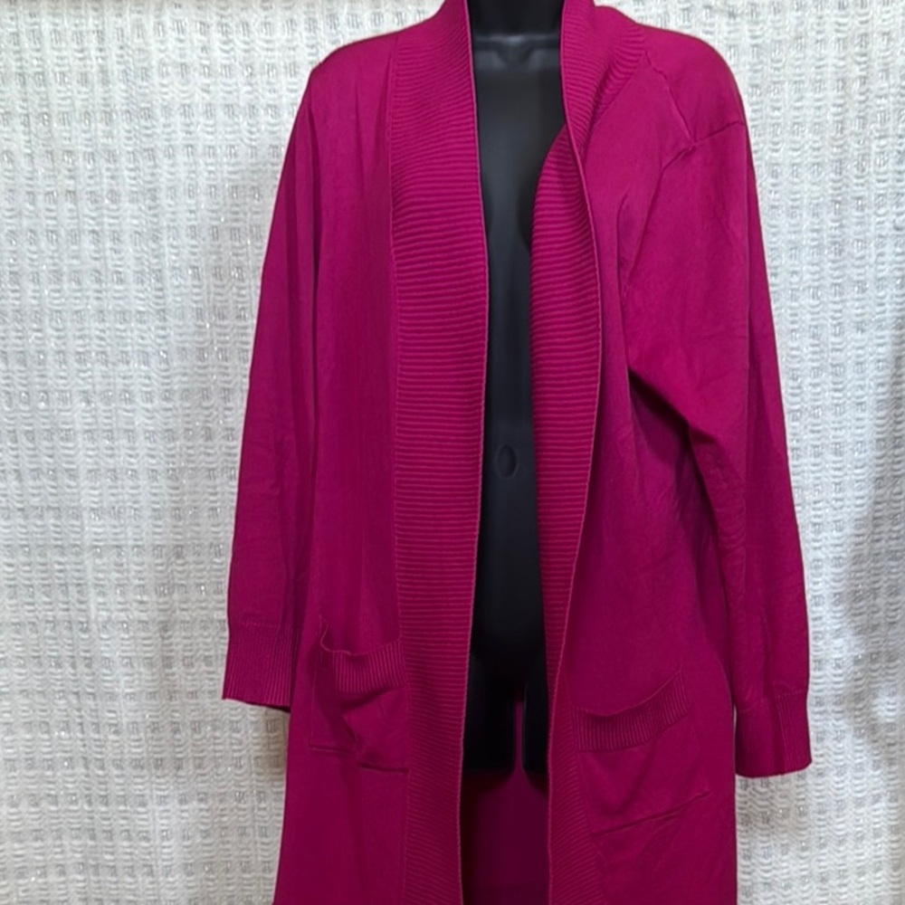 Pink Drapey Knit Cardigan Sweater